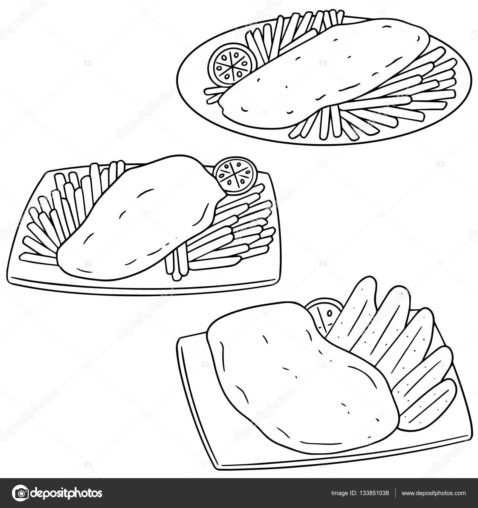 wektor zestaw fish and Chips — Grafika wektorowa