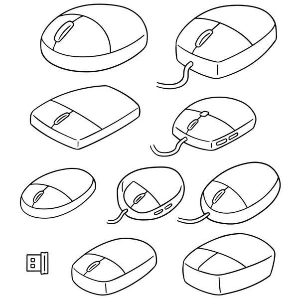 Vector set computermuis — Stockvector