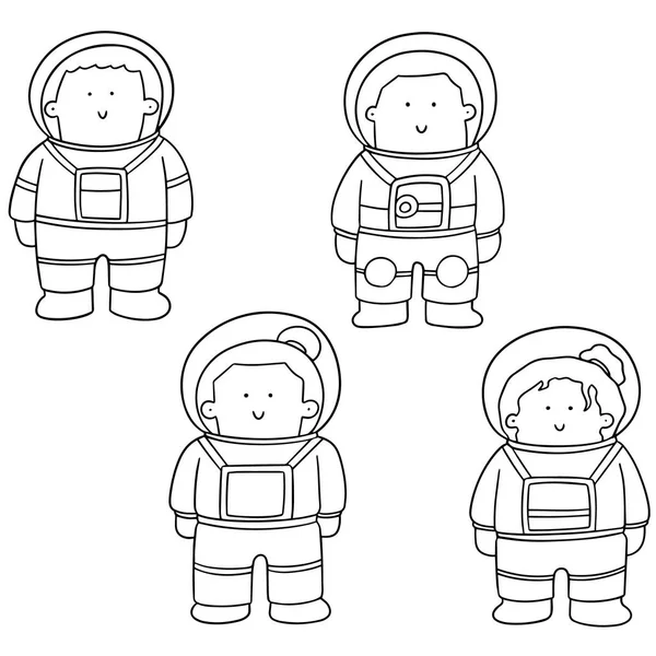 Set vektor astronot - Stok Vektor