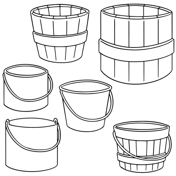 Vektorové Sada kbelík — Stockový vektor