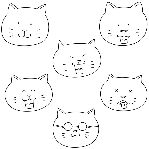 Vector conjunto de gato cara — Archivo Imágenes Vectoriales