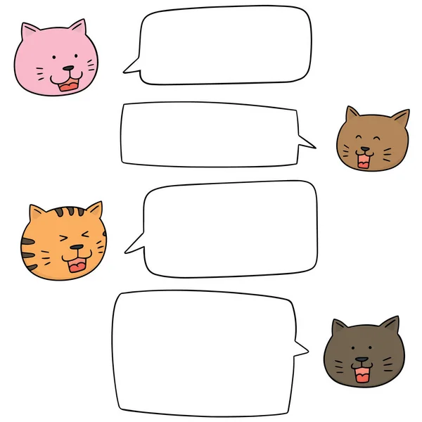 Ensemble vectoriel de chat parlant — Image vectorielle
