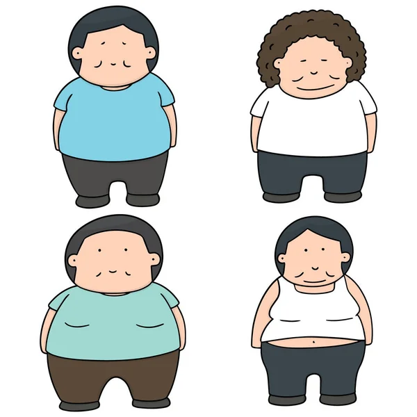 Vector conjunto de personas gordas — Archivo Imágenes Vectoriales