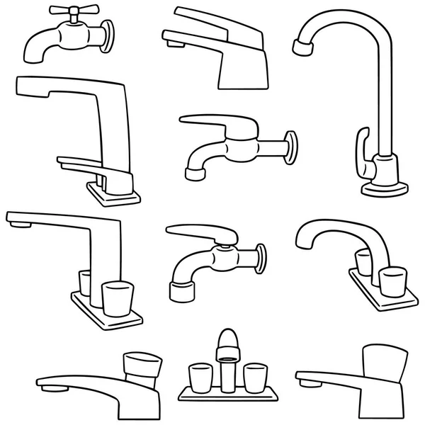 Vector set of faucet — Stock Illustration Vector set of faucet Vector Graphics