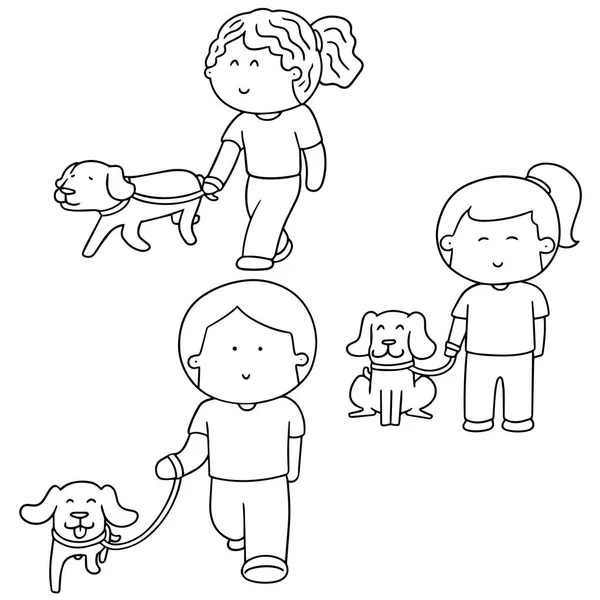 向量组的人和狗 — 图库矢量图片