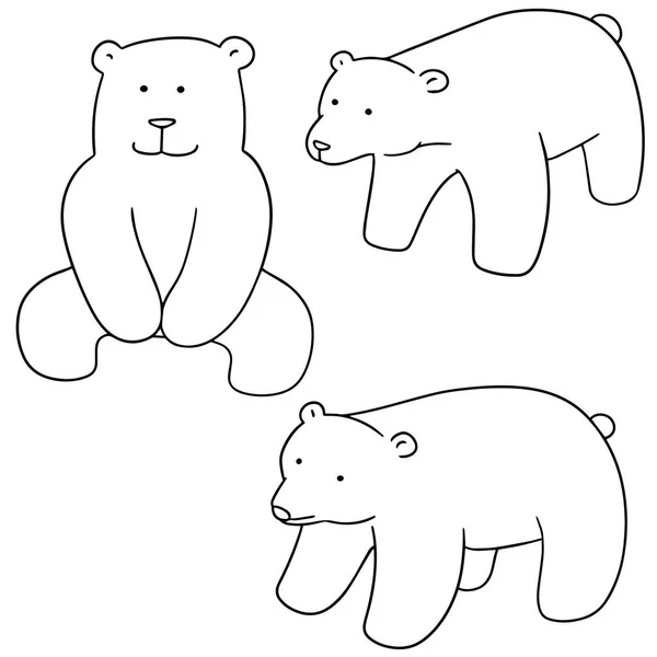 Vector set of polar bear — Stock Vector