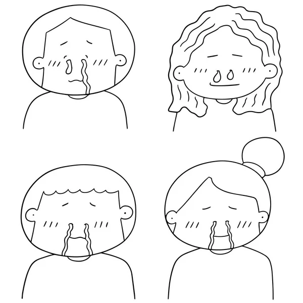 Vector set of runny nose people — Stock Vector