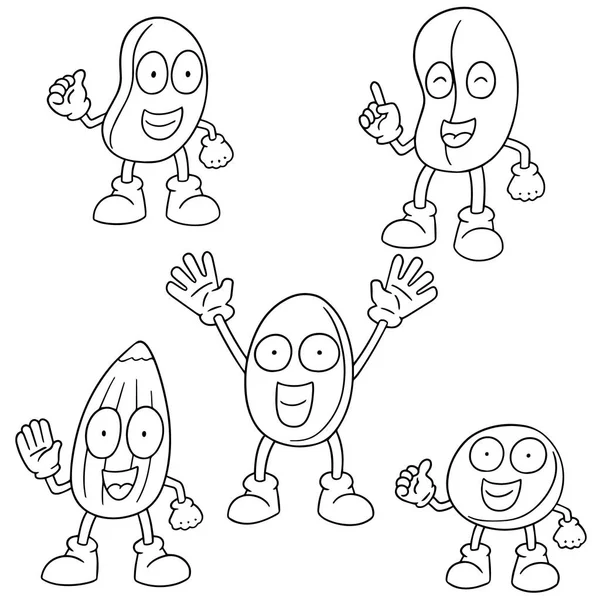 Vector set bonen cartoon — Stockvector