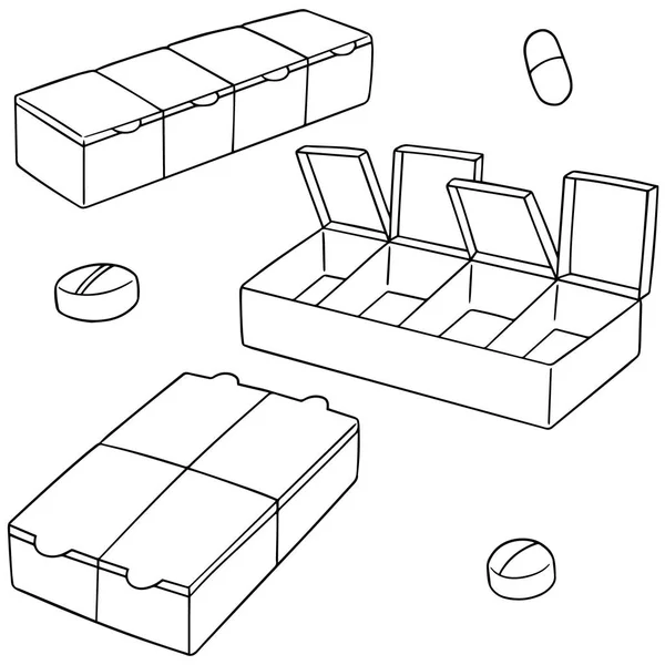 Vector conjunto de caja de pastillas — Archivo Imágenes Vectoriales