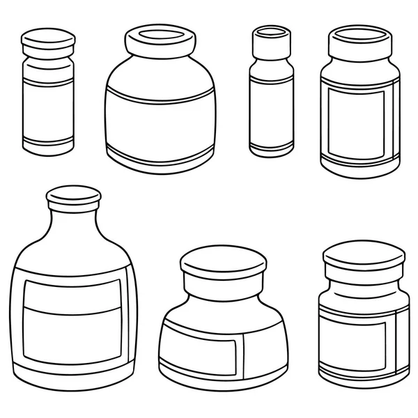 Vector set van injectie geneeskunde flacon — Stockvector