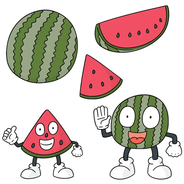 Vector set van watermeloen — Stockvector