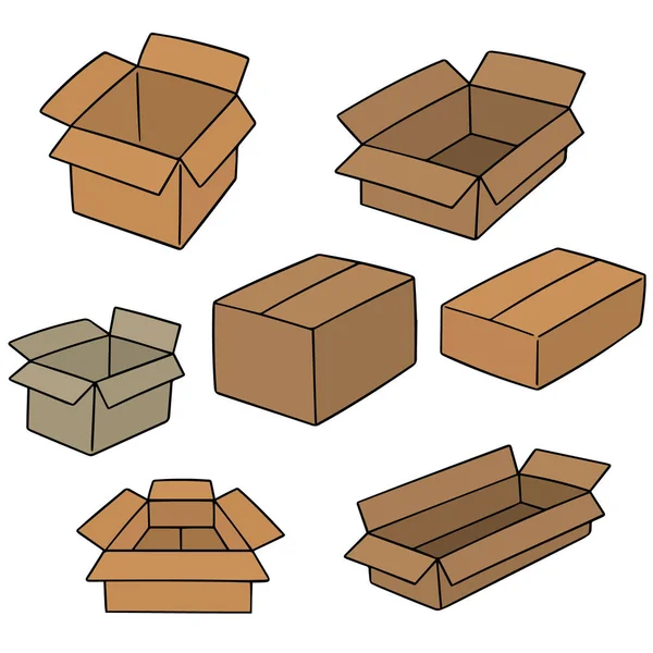 Векторный набор коробок — стоковый вектор