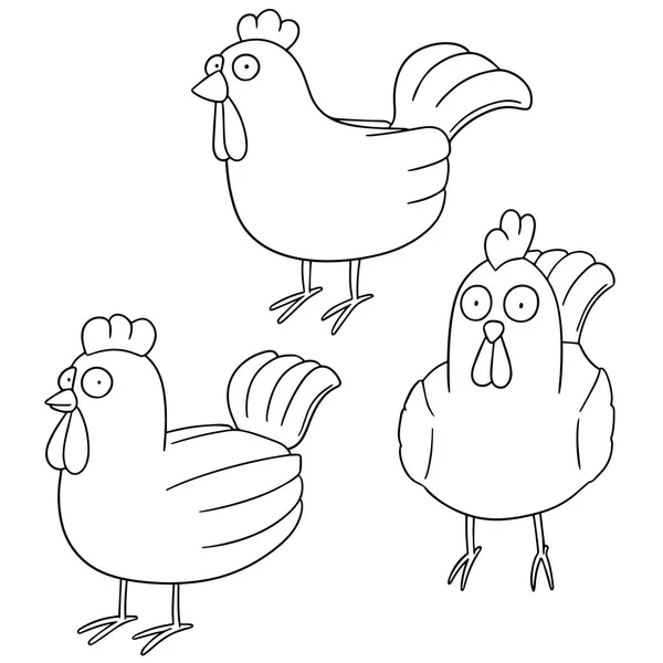 Векторный набор курицы — стоковый вектор