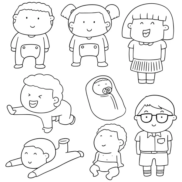 Vector set of children — Stock Vector