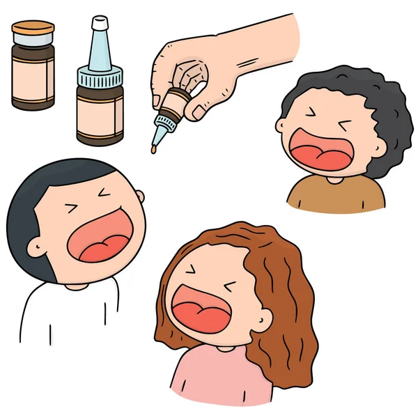 Vektör set Sözlü felci aşısı — Stok Vektör