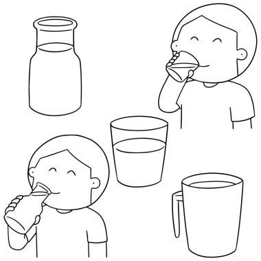 süt içme adam vektör kümesi