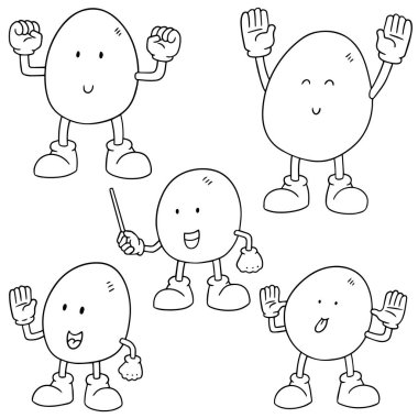 Yumurta karikatür vektör kümesi