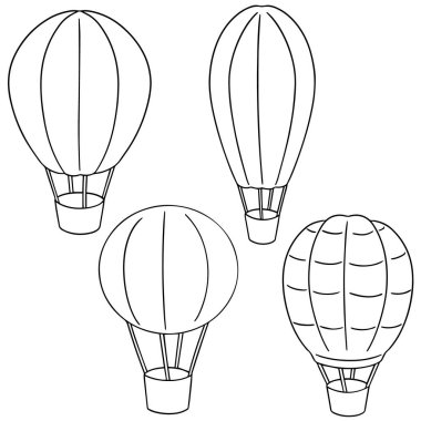 sıcak hava balonu vektör kümesi