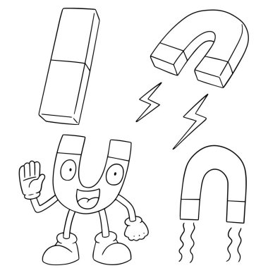 vektör set mıknatıs