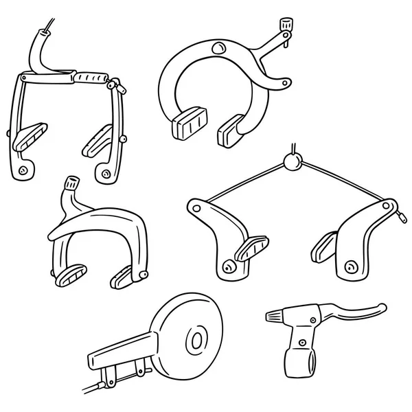 Векторный набор типа велосипедного тормоза — стоковый вектор