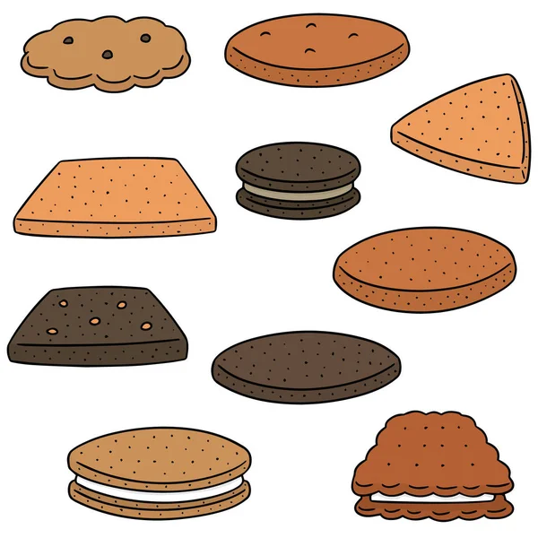 Conjunto vectorial de galletas y galletas — Archivo Imágenes Vectoriales