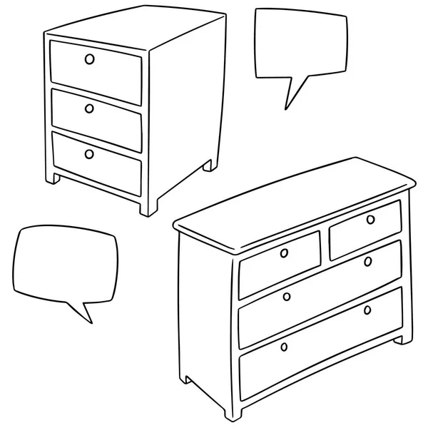 Vector set of drawer — Stock Vector