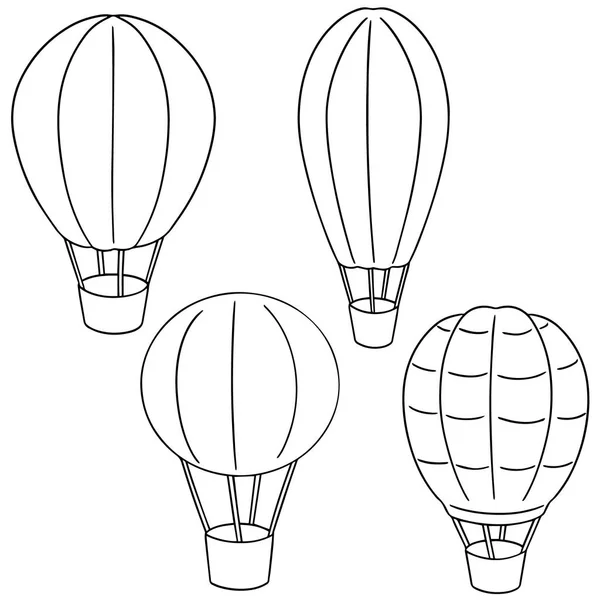 Vector conjunto de globo de aire caliente — Archivo Imágenes Vectoriales