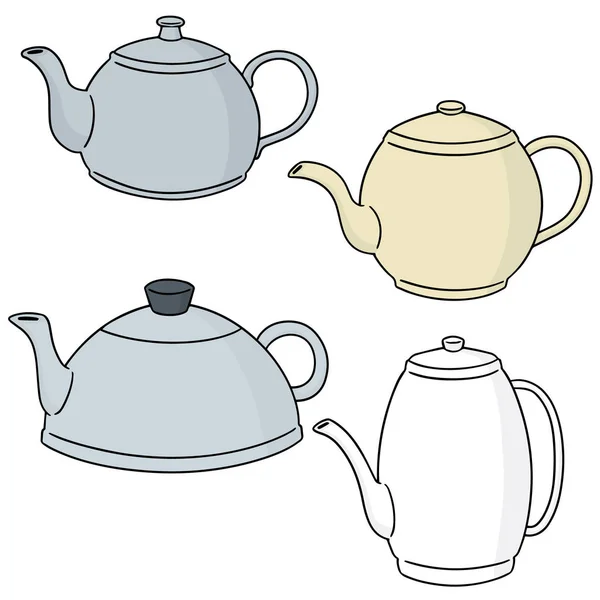 Векторный набор кофе или чайника — стоковый вектор