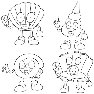 Deniz kabuğu vektör kümesi