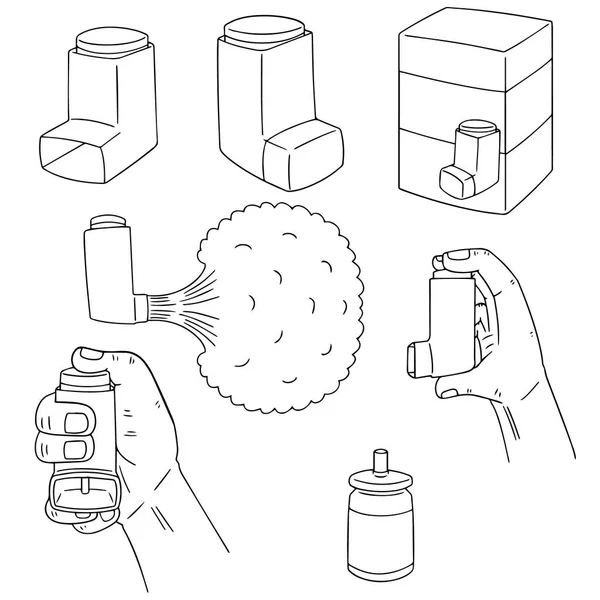 Vektorsatz der Inhalation Medizin — Stockvektor