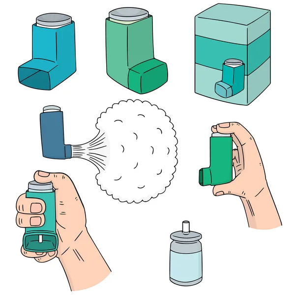 Vector conjunto de medicina por inhalación — Vector de stock