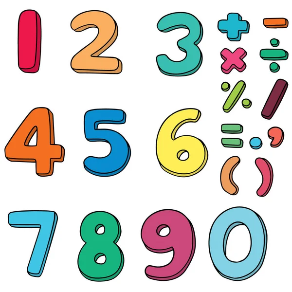 Vector set of number — Stock Vector