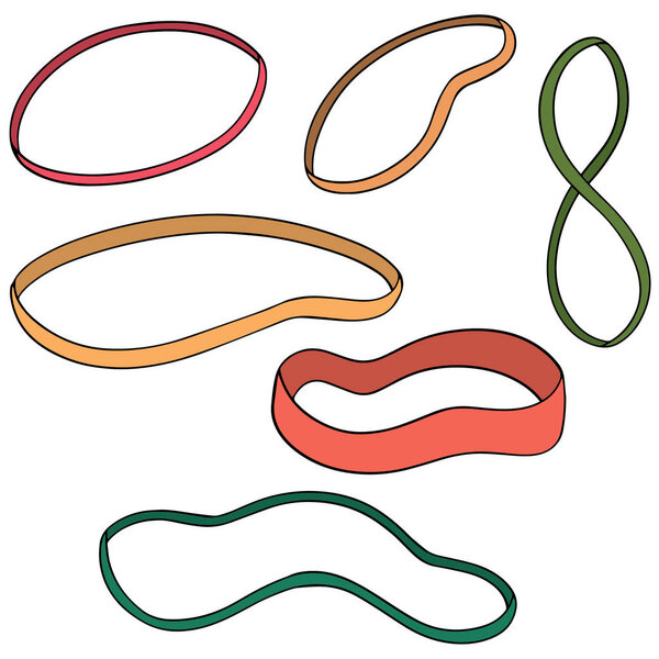 vector set of rubber band
