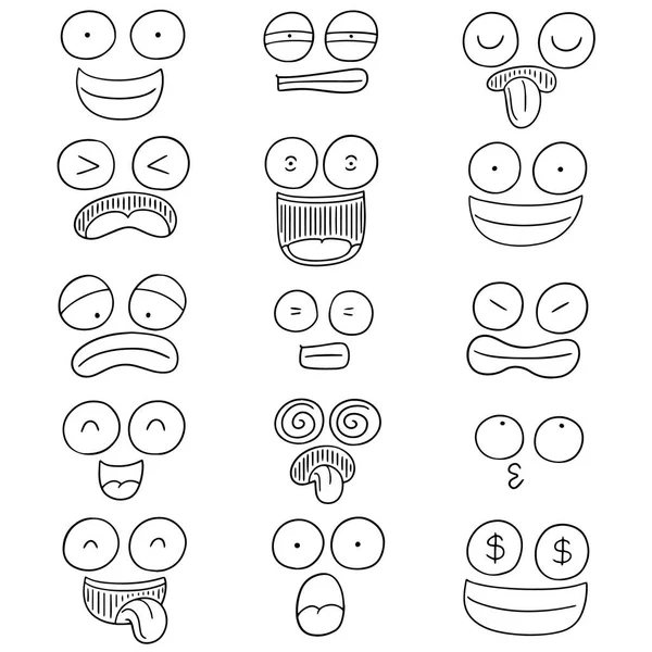 Vector conjunto de cara de dibujos animados — Vector de stock