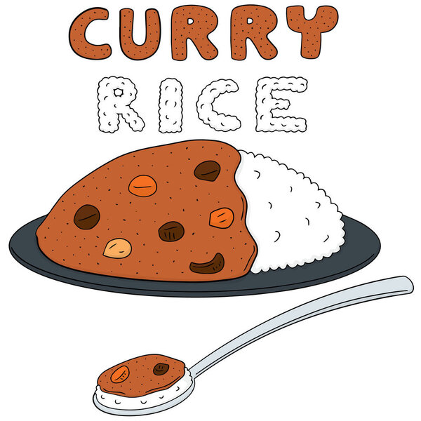 vector set of curry rice