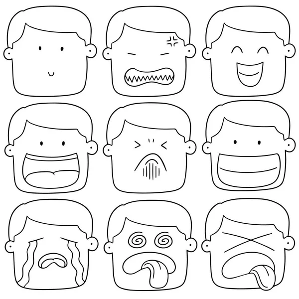 ( 영어 ) A vector set of cartoon face — 스톡 벡터