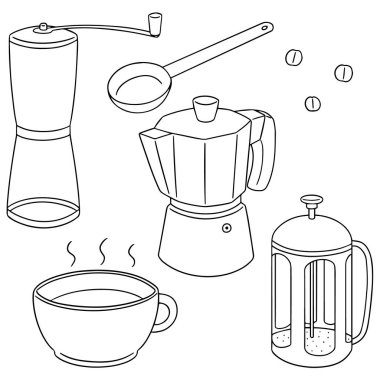 kahve makinesi vektör kümesi