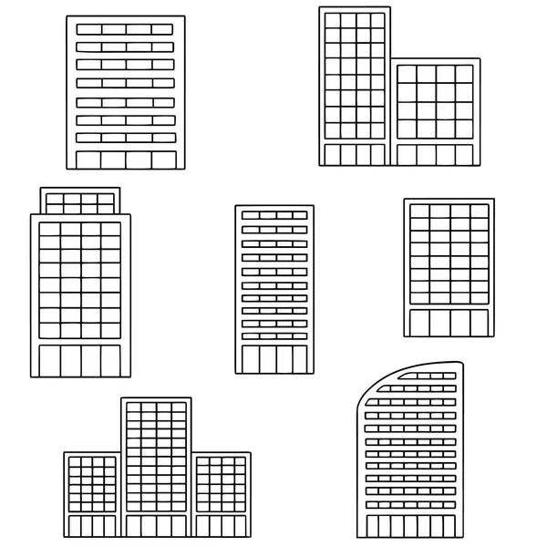 Векторный набор зданий — стоковый вектор
