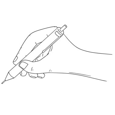 vektör set el kalemle yazma