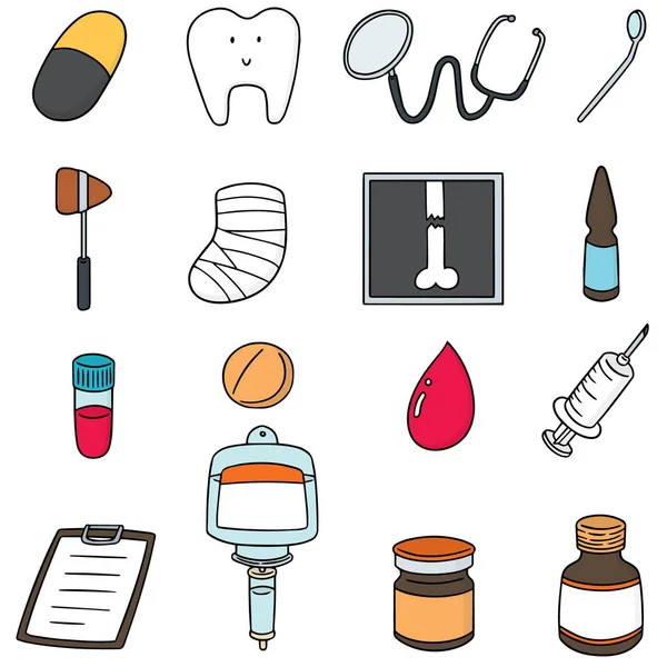 Vector set gezondheidszorg pictogram — Stockvector