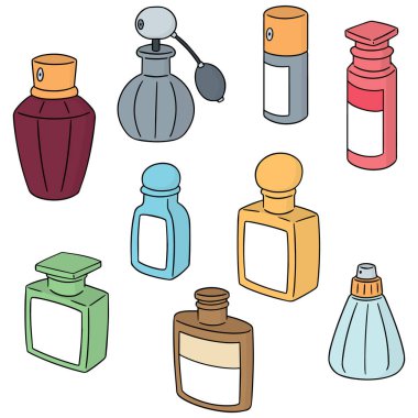 vektör set parfüm şişesi