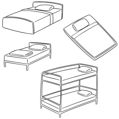vektör set yatak