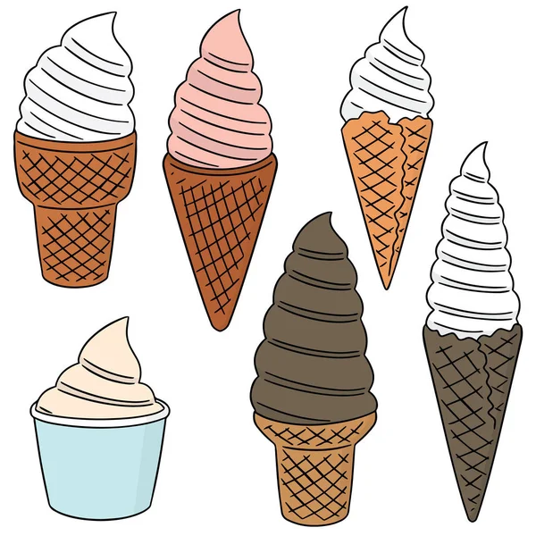 向量集的软冰淇淋 — 图库矢量图片