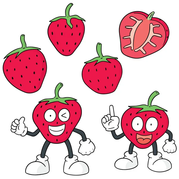 Set vector de căpșuni — Vector de stoc