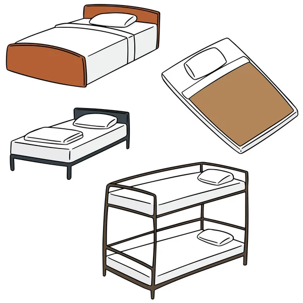Vector conjunto de cama — Archivo Imágenes Vectoriales