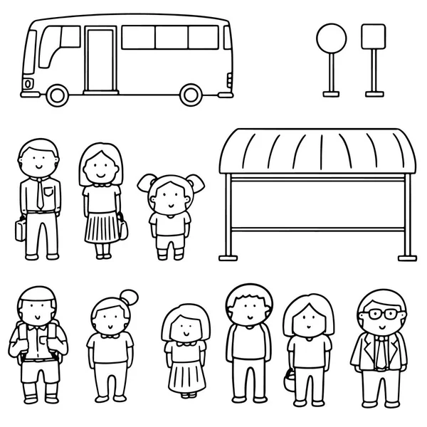 Векторний набір автобусної зупинки — стоковий вектор