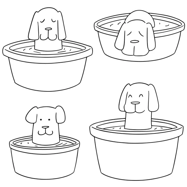 Vektör set köpek Bath — Stok Vektör