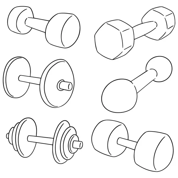 Jeu vectoriel d'haltères — Image vectorielle