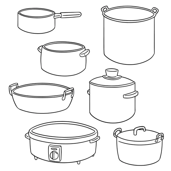 Vector set of pot — Stock Vector