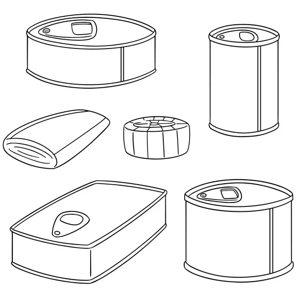 Vektor-Set von Fischkonserven — Stockvektor